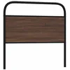 Image de vidaXL Tête de lit chêne Marron 90 cm Acier et Bois d'ingénierie, tête de lit pour lit Simple, Meuble de Chambre à Coucher, tête de lit en métal