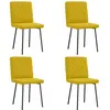 Image de vidaXL Chaises à manger lot de 4 jaune velours