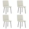 Image de vidaXL Chaises à Manger Lot de 4 Crème Velours