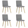 Image de vidaXL Chaises à Manger Lot de 4 Gris Clair Tissu