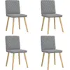 Image de vidaXL Chaises à manger lot de 4 gris clair tissu