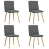 Image de vidaXL Chaises à Manger Lot de 4 Gris foncé Tissu