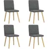 Image de vidaXL Chaises à manger lot de 4 gris foncé tissu