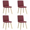 Image de vidaXL Chaises à Manger Lot de 4 Rouge Bordeaux Tissu