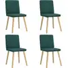 Image de vidaXL Chaises à manger lot de 4 vert foncé tissu