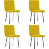 Image de vidaXL Chaises à manger lot de 4 jaune velours
