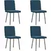 Image de vidaXL Chaises à manger lot de 4 Bleu Velours
