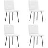 Image de vidaXL Chaises à manger lot de 4 blanc similicuir