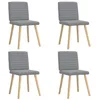 Image de vidaXL Chaises à Manger Lot de 4 Gris Clair Tissu