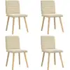 Image de vidaXL Chaises à manger lot de 4 crème tissu