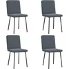 Image de vidaXL Chaises à Manger Lot de 4 Gris foncé Velours