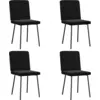 Image de vidaXL Chaises à manger lot de 4 Noir Velours