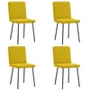 Image de vidaXL Chaises à Manger Lot de 4 Jaune Velours
