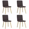 Image de vidaXL Chaises à Manger Lot de 4 Marron foncé Tissu, Chaise, Chaise de Salon, Chaise d'accent, Chaise de Cuisine, siège de Salle à Manger