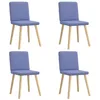 Image de vidaXL Chaises à Manger Lot de 4 Bleu Jean Tissu, Chaise, Chaise de Salon, Chaise d'accent, Chaise de Cuisine, siège de Salle à Manger