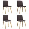 Image de vidaXL Chaises à Manger Lot de 4 Marron foncé Tissu, Chaise, Chaise de Salon, Chaise d'accent, Chaise de Cuisine, siège de Salle à Manger