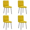 Image de vidaXL Chaises à Manger Lot de 4 Jaune Velours, Chaise, Chaise de Salon, Chaise d'accent, Chaise de Cuisine, siège de Salle à Manger, Chaise d'appoint