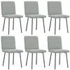 Image de vidaXL Chaises à Manger Lot de 6 Gris Clair Velours