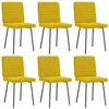 Image de vidaXL Chaises à Manger Lot de 6 Jaune Velours