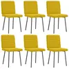 Image de vidaXL Chaises à manger lot de 6 jaune velours