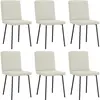 Image de vidaXL Chaises à manger lot de 6 crème velours