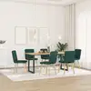 Image de vidaXL Chaises à manger lot de 6 vert foncé tissu