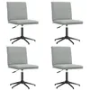Image de vidaXL Chaises à Manger Lot de 4 Gris Clair Velours