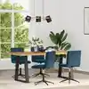 Image de vidaXL Chaises à manger lot de 4 Bleu Velours