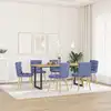 Image de vidaXL Chaises à manger lot de 6 bleu jean tissu