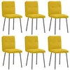 Image de vidaXL Chaises à Manger Lot de 6 Jaune Velours, Chaise, Chaise de Salon, Chaise d'accent, Chaise de Cuisine, siège de Salle à Manger, Chaise d'appoint