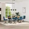 Image de vidaXL Chaises à manger lot de 6 bleu velours