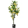 Image de vidaXL Citronnier Artificiel 136 Feuilles 120 cm Vert, Plante Artificielle, Fausse Plante de citronnier, Fausse Plante, Faux citronnier