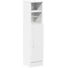Image de vidaXL Meuble de Salle de Bain avec Porte-Rouleau Blanc 20,5x22x90 cm, Meuble de Rangement de Salle de Bain, Armoire de Bain, Armoire de Toilette