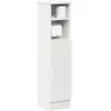 Image de vidaXL Meuble de salle de bain avec porte-rouleau blanc 20,5x22x90 cm