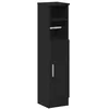 Image de vidaXL Meuble de Salle de Bain avec Porte-Rouleau Noir 20,5x22x90 cm, Meuble de Rangement de Salle de Bain, Armoire de Bain, Armoire de Toilette