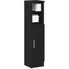 Image de vidaXL Meuble de salle de bain avec porte-rouleau noir 20,5x22x90 cm