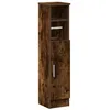 Image de vidaXL Meuble de Salle de Bain avec Porte-Rouleau chêne fumé, Meuble de Rangement de Salle de Bain, Armoire de Bain, Armoire de Toilette