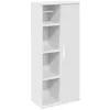 Image de vidaXL Meuble de Salle de Bain avec Porte-Rouleau Blanc 39x22x90 cm, Meuble de Rangement de Salle de Bain, Armoire de Bain, Armoire de Toilette