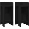 Image de vidaXL Tables d'appoint 2 pcs avec étagère Noir 25,5x27x60 cm, Table d'extrémité, Table d'appoint de canapé, Table de Lampe, Table d'accent