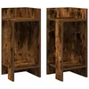 Image de vidaXL Tables d'appoint 2 pcs avec étagère chêne fumé 25,5x27x60 cm, Table d'extrémité, Table d'appoint de canapé, Table de Lampe, Table d'accent