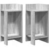 Image de vidaXL Tables d'appoint 2 pcs avec étagère Sonoma Gris 25,5x27x60 cm, Table d'extrémité, Table d'appoint de canapé, Table de Lampe, Table d'accent