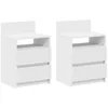 Image de Tables de chevet 2 pcs avec 2 tiroirs blanc 40x33x60 cm