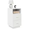 Image de vidaXL Table de chevet avec 2 tiroirs blanc 36x36x68 cm