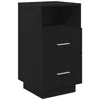 Image de vidaXL Table de Chevet avec 2 tiroirs Noir 36x36x68 cm, Table d'appoint, Armoire de lit, Table d'appoint pour la Chambre, Table de Nuit, Table de lit