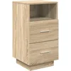 Image de vidaXL Table de Chevet avec 2 tiroirs chêne Sonoma 36x36x68 cm, Table d'appoint, Armoire de lit, Table d'appoint pour la Chambre, Table de Nuit