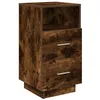 Image de vidaXL Table de Chevet avec 2 tiroirs chêne fumé 36x36x68 cm, Table d'appoint, Armoire de lit, Table d'appoint pour la Chambre, Table de Nuit