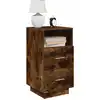 Image de vidaXL Tables de chevet 2 pcs avec 2 tiroirs chêne fumé 36x36x68 cm