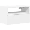 Image de vidaXL Table de Chevet Murale Blanc 45x26x28,5 cm, Armoire de Chevet Flottante, Armoire de Chevet Suspendue, unité de Chevet Murale