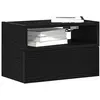 Image de vidaXL Table de chevet murale noir 45x26x28,5 cm