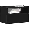 Image de vidaXL Tables de chevet murales 2 pcs noir 45x26x28,5 cm